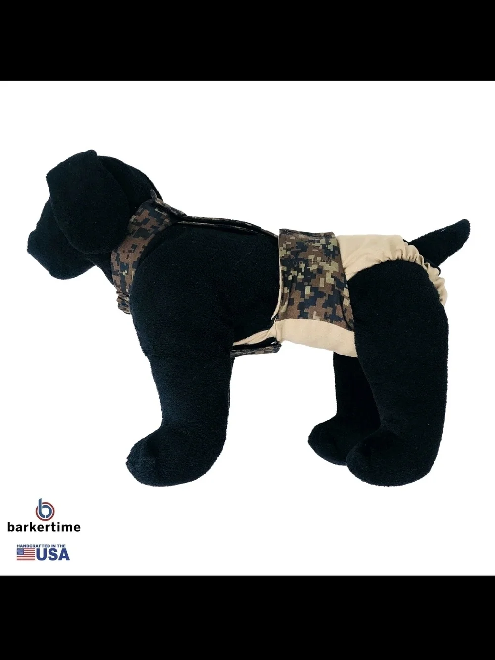 Barkertime Camo & Tan Diapper Overall - Beige Camouflage